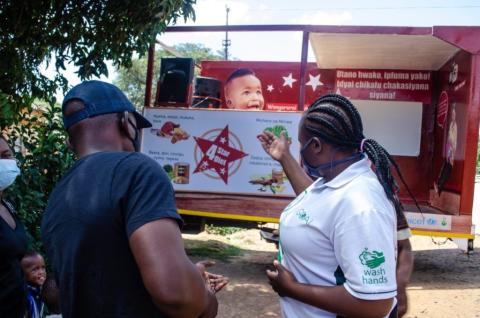Trucks equipped with special WIFI routers and pre-loaded with videos and information have been the source of excitement and curiosity for community members.