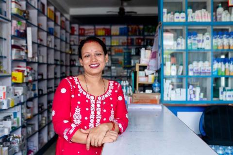 Sujata Kumari Singh, who with her husband co-owns a pharmacy in Nepal that provides family planning services.